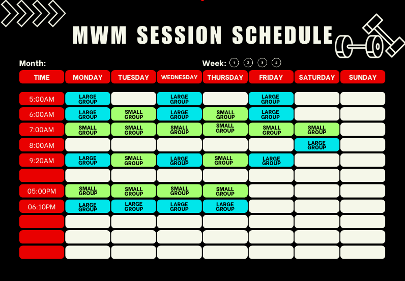 MWM Session Schedule